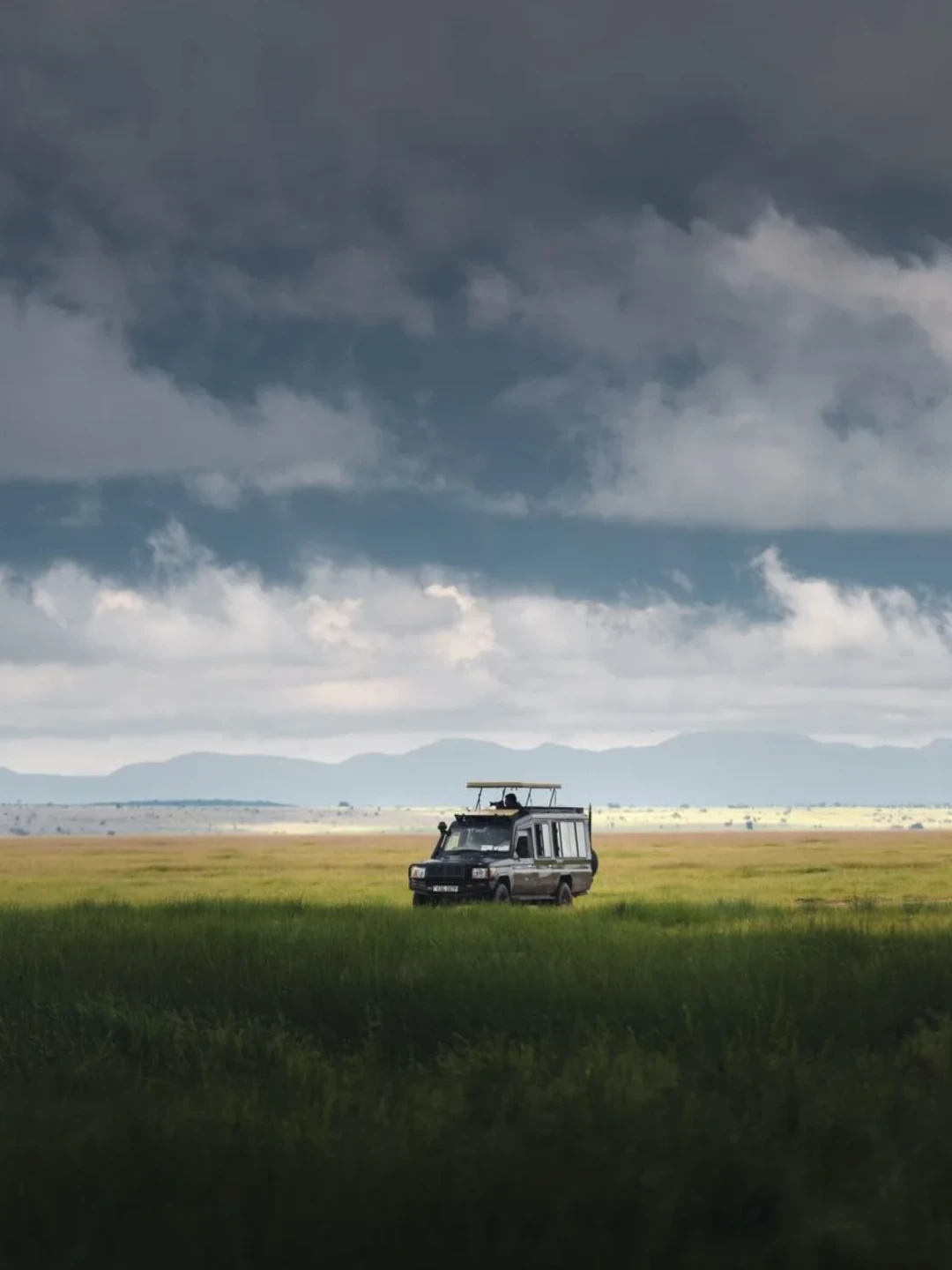 Imagen de un coche en un Safari por áfrica